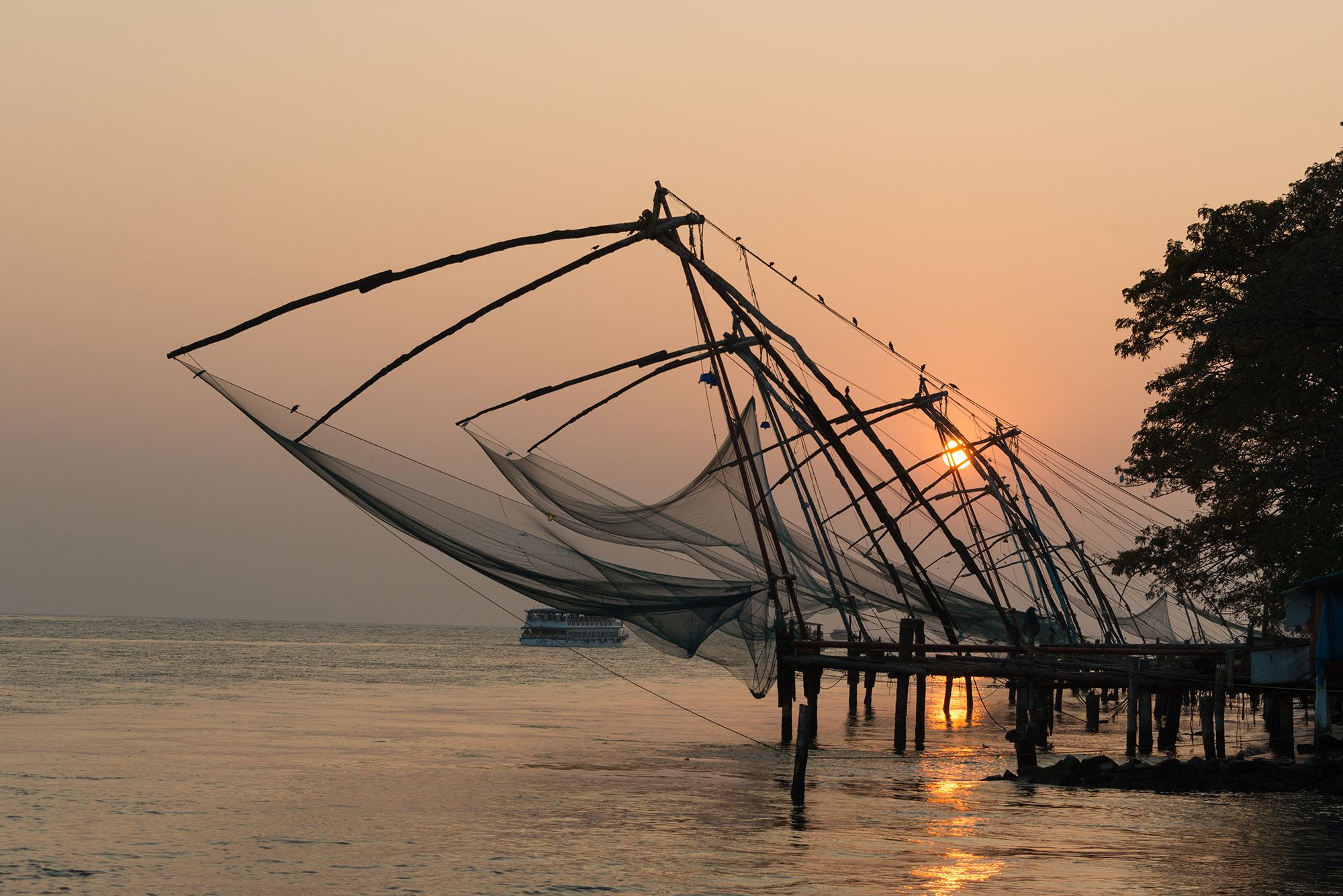 Chinese fishing nets in Fort Cochin, Kochi, Kerala